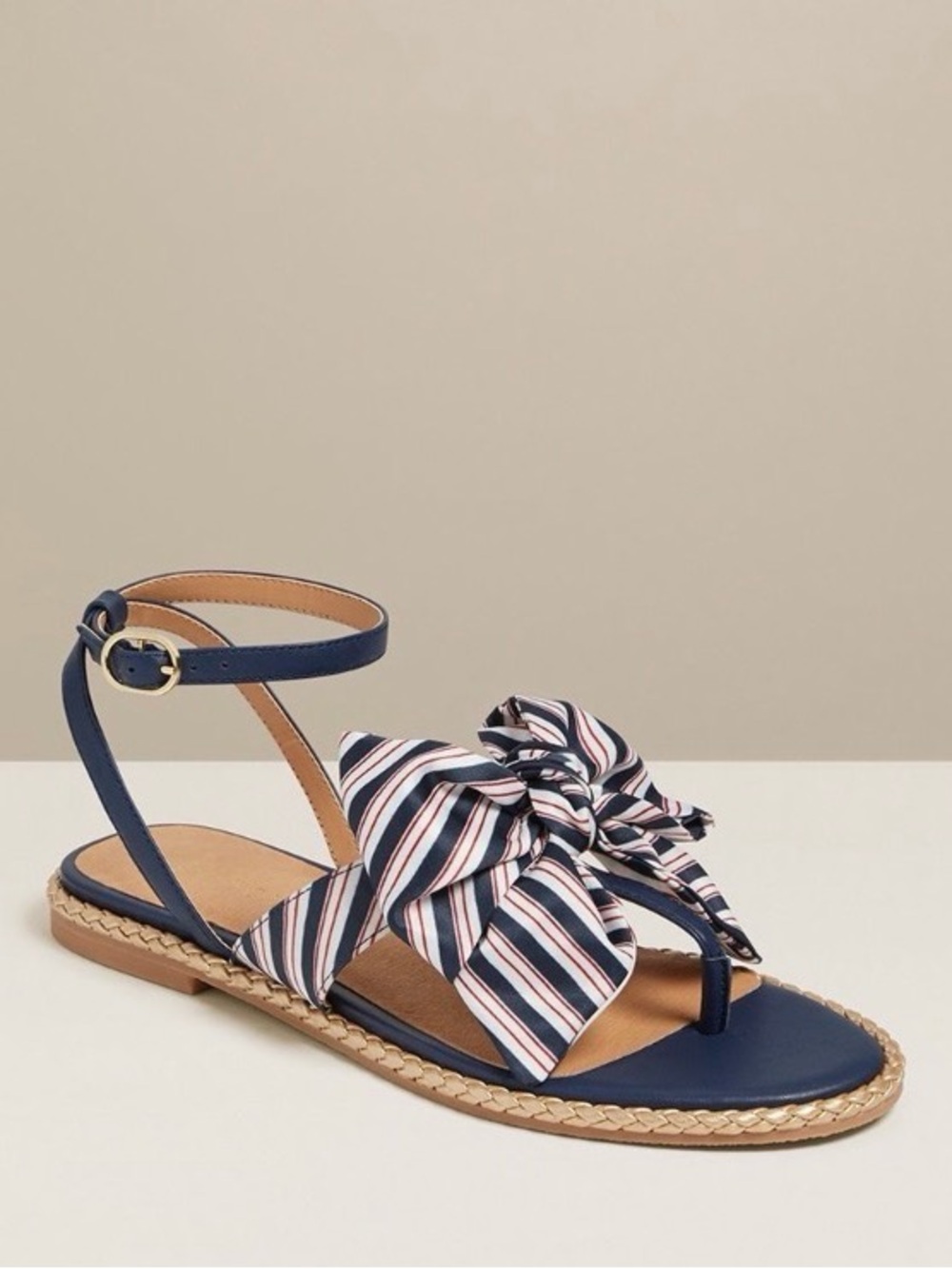 Jack Rogers Heidi Sandal Midnight/Pink with Bow